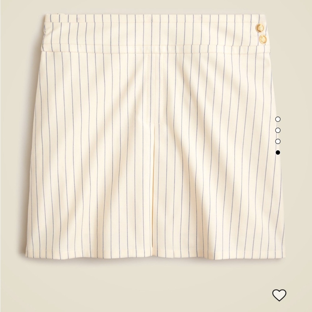 โ๏ธ {PRICE FIRM} J. Crew Pinstripe Center-pleat mini skirt ~ Italian wool Blend - Picture 4 of 10